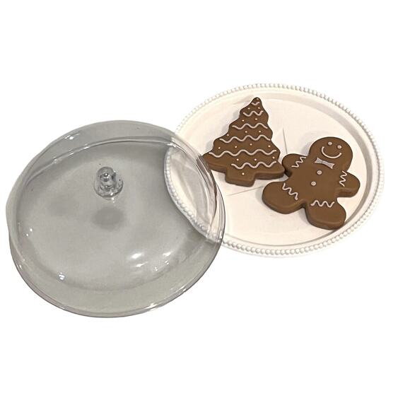 American Girl Cookies For Santa Dome Platter Doll Size Christmas Gingerbread New - Picture 2 of 9